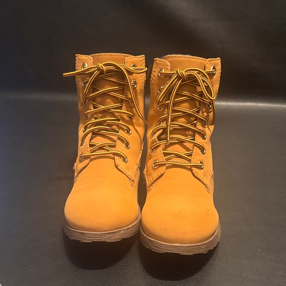 Women's Tan Lace-Up Boots